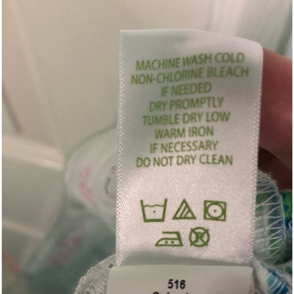 Lilly Pulitzer Buttercup Shorts Size 0 Blue Green Floral Pattern Scalloped Hem - Picture 9 of 9